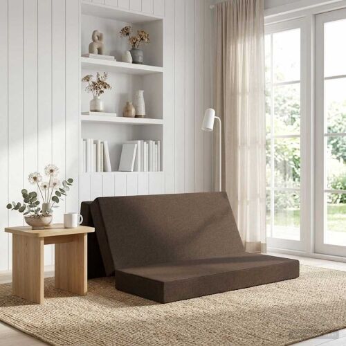 Sofa na razvlačenje 200 x 67 x 45 cm Sivosmeđa - Sivosmeđa 200 x 200 x 15 cm Tkanina Cijena