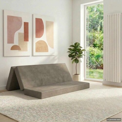 Sofa na razvlačenje 160 x 67 x 45 cm Svjetlosiva - Svjetlosiva 200 x 160 x 15 cm Baršun Cijena