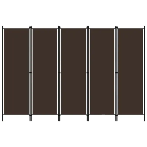 Paravan - Sobna pregrada s 5 panela smeđa 250 x 180 cm - Smeđa 5 Cijena