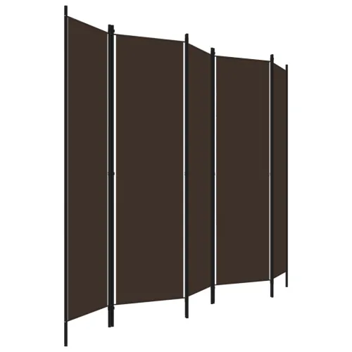 Paravan - Sobna pregrada s 5 panela smeđa 250 x 180 cm - Smeđa 5 Cijena