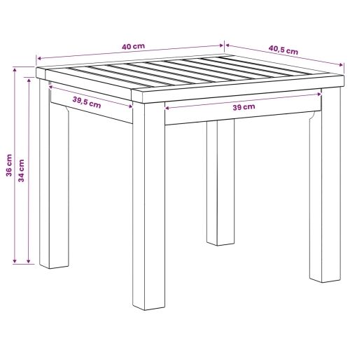 Stolić za kavu Prirodna 40 x 40,5 x 36 cm Čvrsto drvo akacije - 40 x 40,5 x 36 cm Prirodna Cijena
