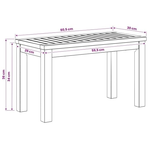 Stolić za kavu Prirodna 60,5 x 30 x 36 cm Čvrsto drvo akacije - 60,5 x 30 x 36 cm Prirodna Cijena