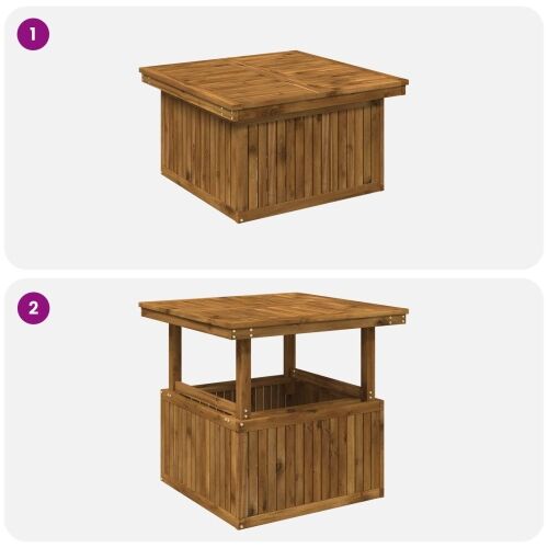 Stolić za kavu u vrtu od čvrstog akacije s podesivom visinom - 80,5 x 80 x 75/44,5 cm Prirodna Cijena