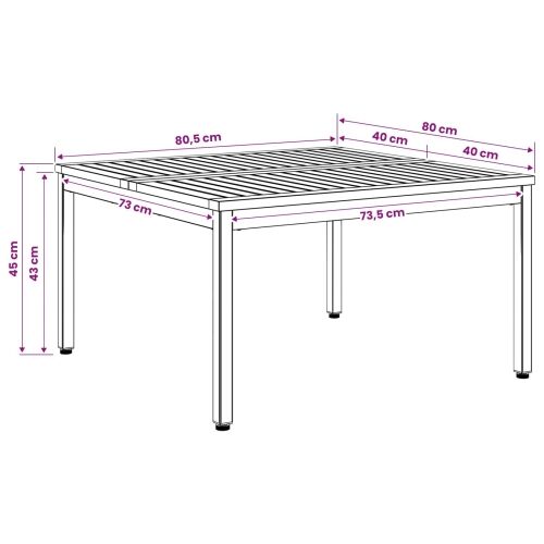 Stolić za kavu Prirodna i crna 80 x 80,5 x 45 cm - 80 x 80,5 x 45 cm Prirodna i crna Cijena