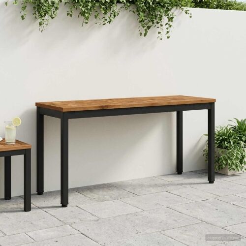 Vrtna klupa 108,5 x 35 x 45 cm Čvrsto drvo akacije Pravokutni - 108,5 x 35 x 45 cm Prirodna i crna Cijena