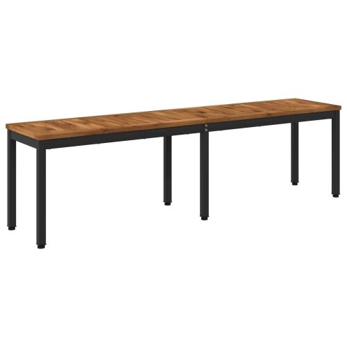 Vrtna klupa 161 x 35 x 45 cm Čvrsto drvo akacije Pravokutni - 161 x 35 x 45 cm Prirodna i crna Cijena