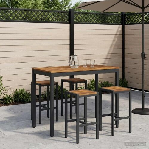 Stol za bar u vrtu Prirodna i crna 108,5 x 55 x 105 cm - Prirodna i crna 108,5 x 55 x 105 cm Cijena