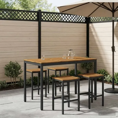 barski stol u vrtu Prirodna i crna 141 x 80,5 x 105 cm - Prirodna i crna 141 x 80,5 x 105 cm Cijena