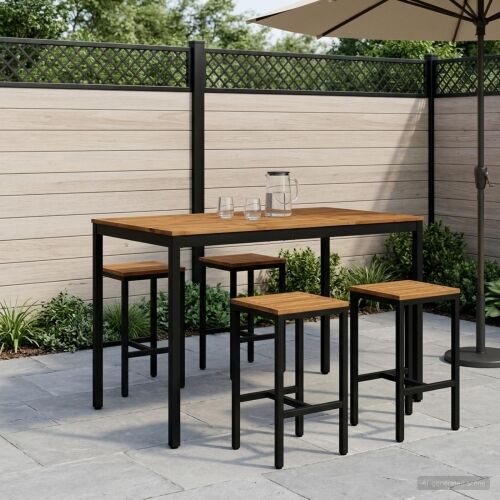 Stol za bar u vrtu Prirodna i crna 147 x 88,5 x 105 cm - Prirodna i crna 147 x 88,5 x 105 cm Cijena
