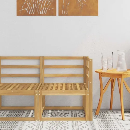 Vanjski kutni kauč Čvrsto drvo akacije Bijela 63 x 63 x 73 cm - Bijela 1x kut Cijena
