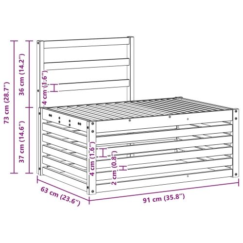Set vanjskih sofa Bijela 91 x 63 x 73 cm Čvrsto drvo akacije - Bijeli Krajnji kauč Cijena