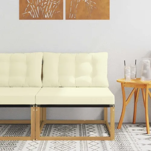 Srednja sofa za van s jastukom Bijela 79 x 83 x 73 cm čelik - Bijela i krem 1x srednji Cijena