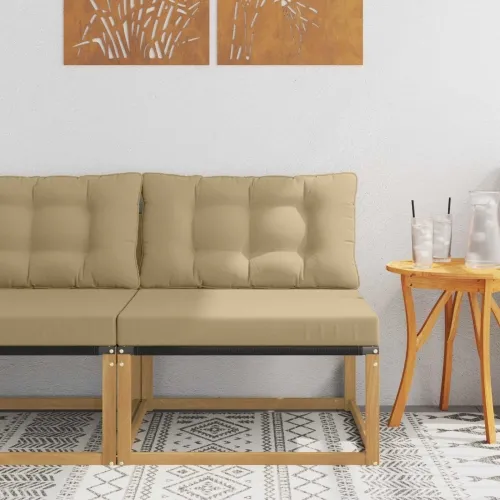 Srednja sofa za van s jastukom Bijela 79 x 83 x 73 cm čelik - Bijela i bež 1x srednji Cijena