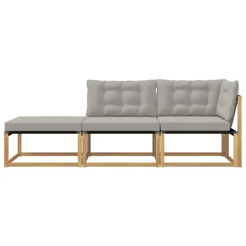 Set vanjskih sofa Bijela i svjetlosiva 241,5 x 83 x 73 cm - Bijela i svijetlosiva 1x srednji +1x kutni +1x stolić Cijena