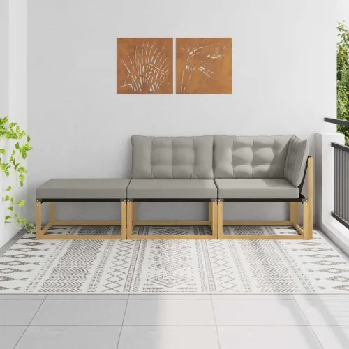 Set vanjskih sofa Bijela i svjetlosiva 241,5 x 83 x 73 cm - Bijela i svijetlosiva 1x srednji +1x kutni +1x stolić Cijena