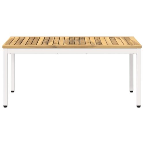 Stolić za kavu Bijela 50 x 100,5 x 45 cm Čvrsto drvo akacije - 50 x 100,5 x 45 cm Bijela Cijena