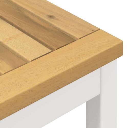 Stolić za kavu Bijela 100 x 100,5 x 45 cm Čvrsto drvo akacije - 100 x 100,5 x 45 cm Bijela Cijena