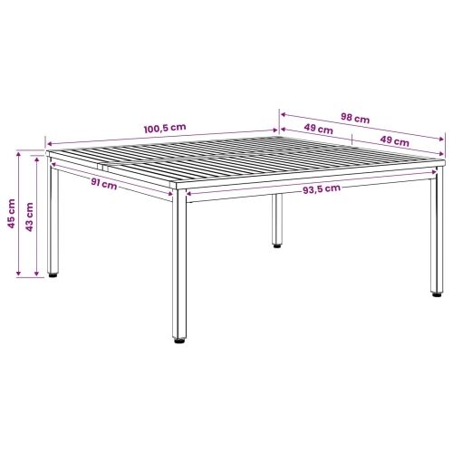 Stolić za kavu Bijela 100 x 100,5 x 45 cm Čvrsto drvo akacije - 100 x 100,5 x 45 cm Bijela Cijena