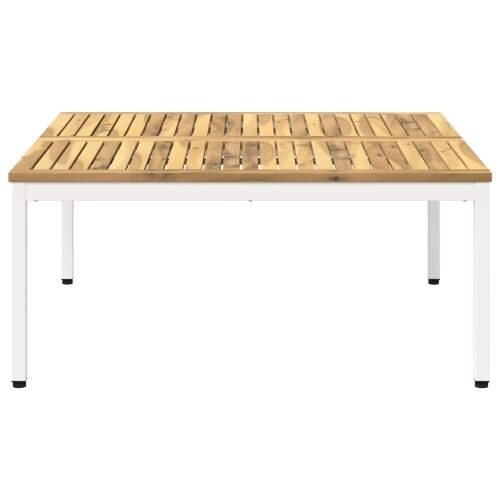 Stolić za kavu Bijela 100 x 100,5 x 45 cm Čvrsto drvo akacije - 100 x 100,5 x 45 cm Bijela Cijena