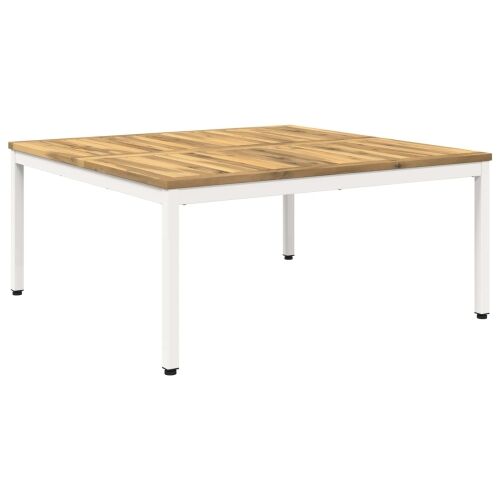 Stolić za kavu Bijela 100 x 100,5 x 45 cm Čvrsto drvo akacije - 100 x 100,5 x 45 cm Bijela Cijena