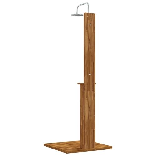 Vanjski tuš 217 cm Masivno drvo akacije i nehrđajući čelik - Prirodna 75 x 74 x 217 cm Cijena