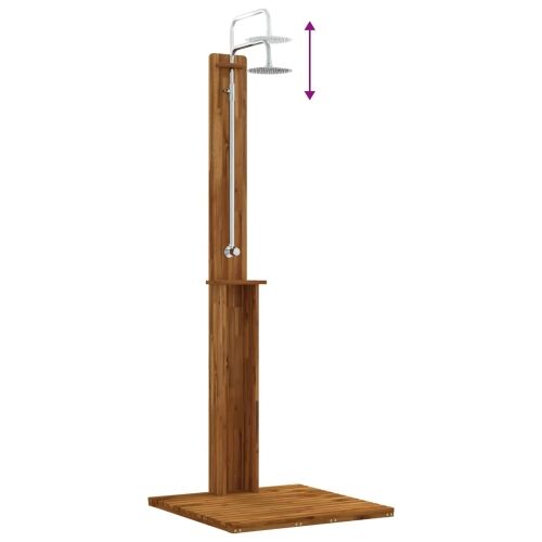 Vanjski tuš 217 cm Masivno drvo akacije i nehrđajući čelik - Prirodna 75 x 74 x 217 cm Cijena