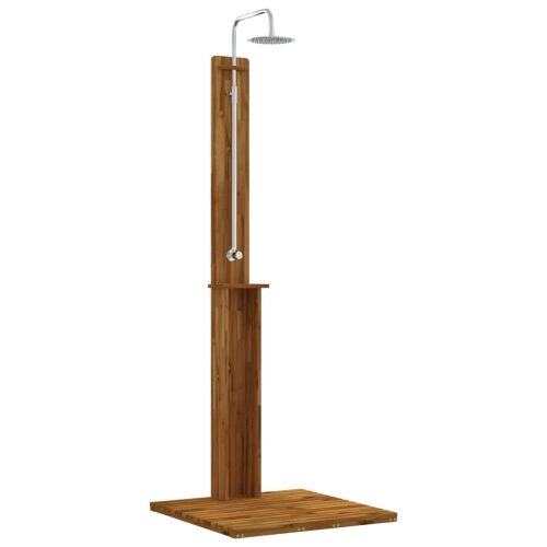 Vanjski tuš 217 cm Masivno drvo akacije i nehrđajući čelik - Prirodna 75 x 74 x 217 cm Cijena