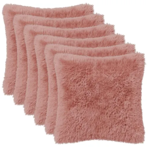 Presvlaka za jastuk 6 pcs HEERLEN Ružičasta 30 x 30 cm PV flis - Ružičasta 30 x 30 cm 6 Cijena