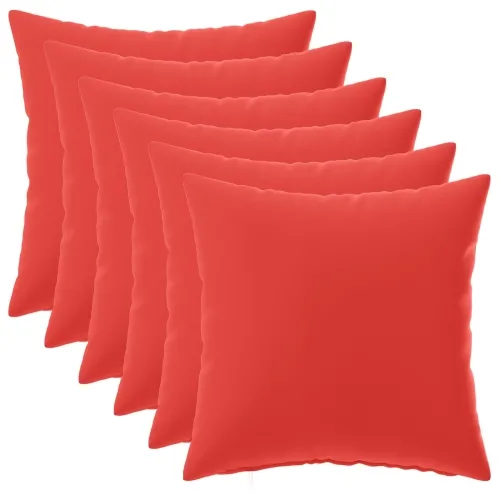 Presvlaka za jastuk 6 pcs HEERLEN Crvena 35 x 35 cm Poliester - Crvena 35 x 35 cm 6 Cijena