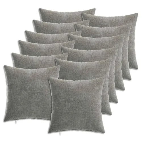 Presvlaka za jastuk 12 kom. HEERLEN Tamnosiva 40 x 40 cm - Tamnosiva 40 x 40 cm 12 Cijena