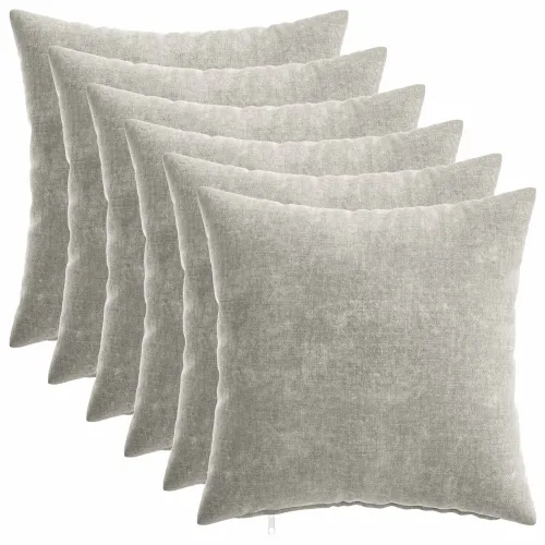 Presvlaka za jastuk 6 kom. HEERLEN Svjetlosiva 40 x 40 cm - Svjetlosiva 40 x 40 cm 6 Cijena