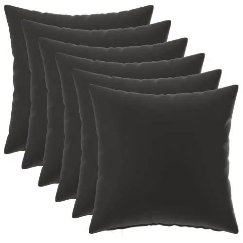 Presvlaka za jastuk 6 pcs HEERLEN Crna 40 x 40 cm Poliester - Crna 40 x 40 cm 6 Cijena