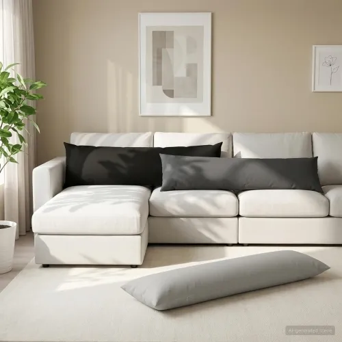 Presvlaka za jastuk 2 pcs HEERLEN Siva 40 x 145 cm Poliester - Siva 40 x 145 cm 2 Cijena
