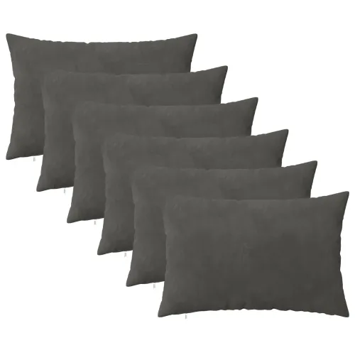 Presvlaka za jastuk 6 pcs HEERLEN Tamnosiva 40 x 60 cm Baršun - Tamnosiva 40 x 60 cm 6 Cijena