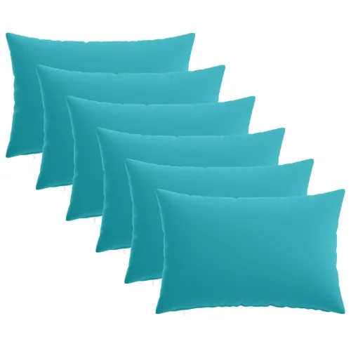 Presvlaka za jastuk 6 pcs HEERLEN Tirkizna 40 x 60 cm Poliester - Tirkizna 40 x 60 cm 6 Cijena
