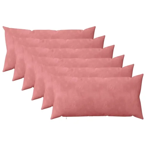 Presvlaka za jastuk 6 pcs HEERLEN Ružičasta 40 x 70 cm Baršun - Ružičasta 40 x 70 cm 6 Cijena