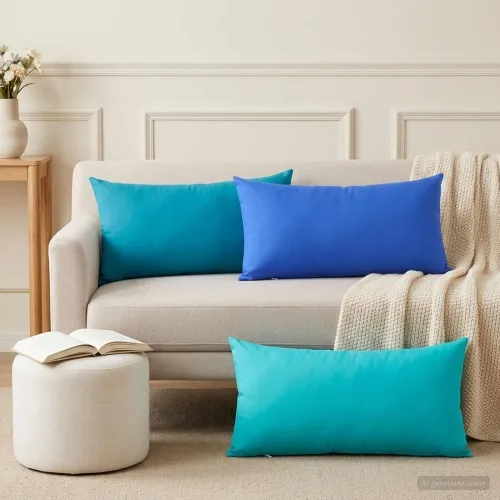 Presvlaka za jastuk 2 pcs HEERLEN Tirkizna 40 x 80 cm Poliester - Tirkizna 40 x 80 cm 2 Cijena