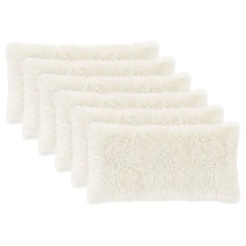 Presvlaka za jastuk 6 pcs HEERLEN Bijela 40 x 80 cm PV flis - Bijela 40 x 80 cm 6 Cijena