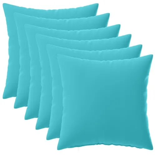 Presvlaka za jastuk 6 pcs HEERLEN Tirkizna 45 x 45 cm Poliester - Tirkizna 45 x 45 cm 6 Cijena