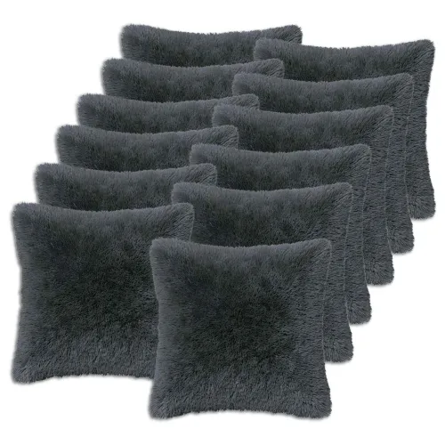 Presvlaka za jastuk 12 pcs HEERLEN Antracit 45 x 45 cm PV flis - Antracit 45 x 45 cm 12 Cijena