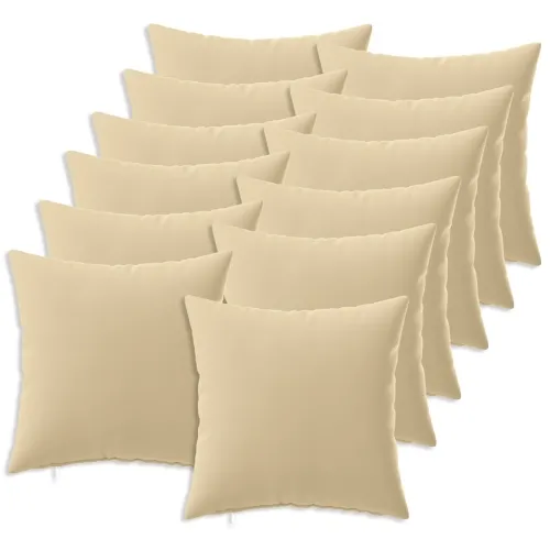 Presvlaka za jastuk 12 pcs HEERLEN Bež 50 x 50 cm Poliester - Bež 50 x 50 cm 12 Cijena