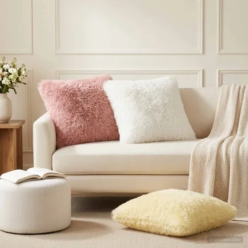 Presvlaka za jastuk 6 pcs HEERLEN Bijela 50 x 50 cm PV flis - Bijela 50 x 50 cm 6 Cijena