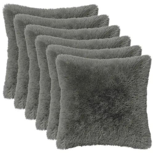 Presvlaka za jastuk 6 pcs HEERLEN Svjetlosiva 50 x 50 cm - Svjetlosiva 50 x 50 cm 6 Cijena