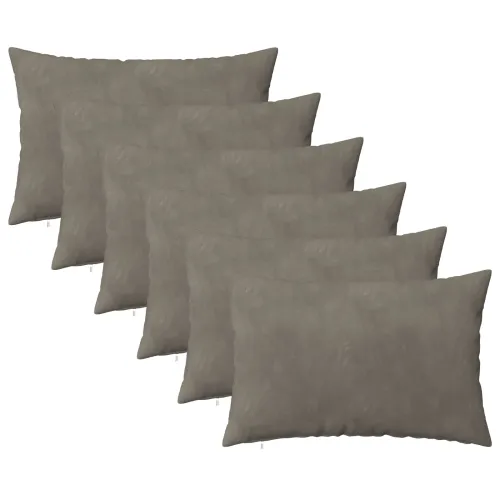 Presvlaka za jastuk 6 pcs HEERLEN Svjetlosiva 50 x 70 cm Baršun - Svjetlosiva 50 x 70 cm 6 Cijena