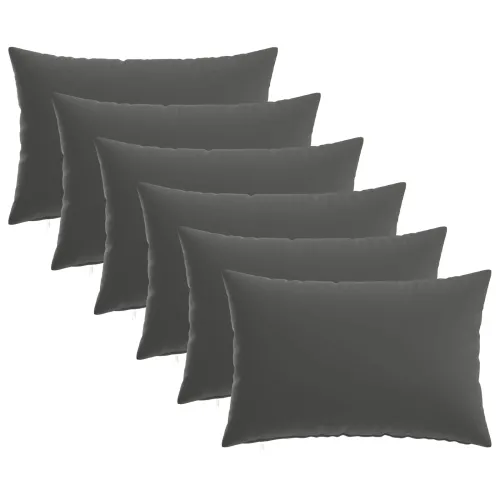 Presvlaka za jastuk 6 pcs HEERLEN Antracit 50 x 80 cm Poliester - Antracit 50 x 80 cm 6 Cijena