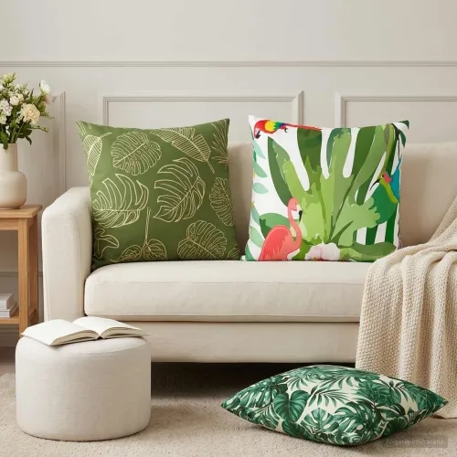 Presvlaka za jastuk 2 pcs HEERLEN Dizajn lista 60 x 60 cm - Dezen s listom 60 x 60 cm 2 Cijena