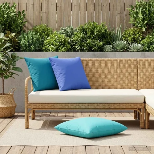 Presvlaka za jastuk 6 pcs HEERLEN Tirkizna 60 x 60 cm Poliester - Tirkizna 60 x 60 cm 6 Cijena