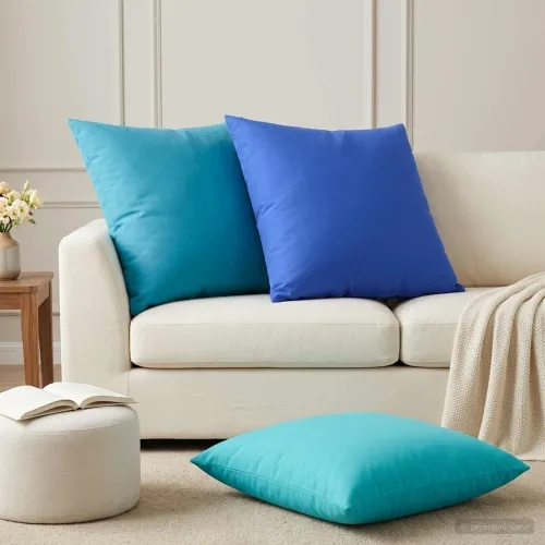 Presvlaka za jastuk 2 pcs HEERLEN Tirkizna 65 x 65 cm Poliester - Tirkizna 65 x 65 cm 2 Cijena