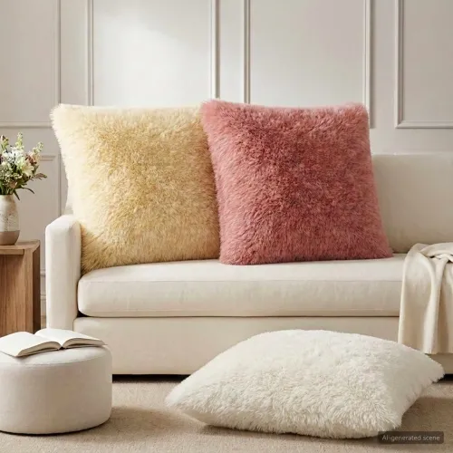 Presvlaka za jastuk 6 pcs HEERLEN Bijela 65 x 65 cm PV flis - Bijela 65 x 65 cm 6 Cijena