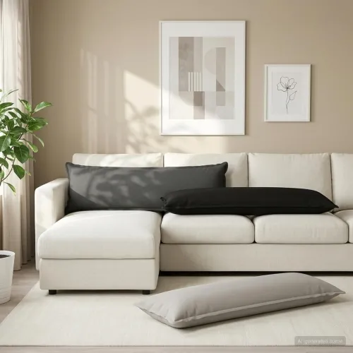 Presvlaka za jastuk 2 kom. HOUTEN Siva 40 x 145 cm Poliester - Siva 40 x 145 cm 2 Cijena